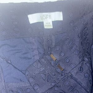 LOFT Dark Blue Eyelet Ankle Pants